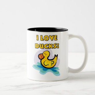 Caneca De Café Em Dois Tons Eu Adoro Patos