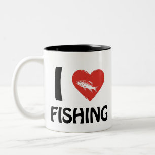 Caneca De Café Em Dois Tons Eu adoro pescar