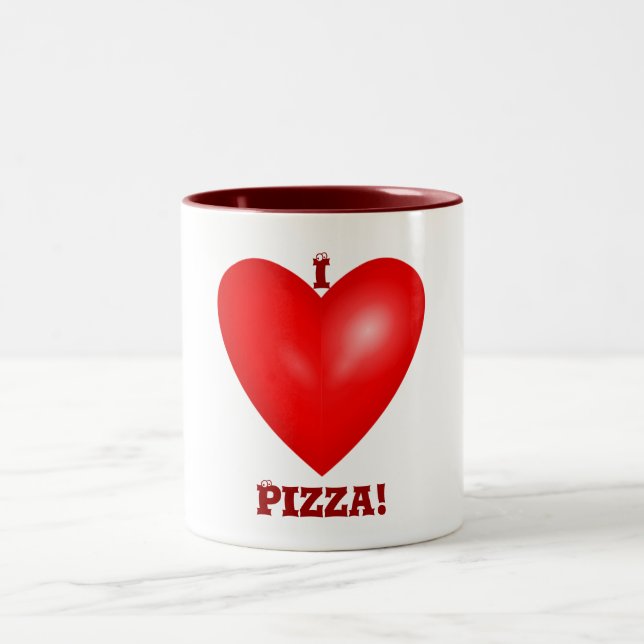 Caneca De Café Em Dois Tons Eu Adoro Pizza Mug (Centro)