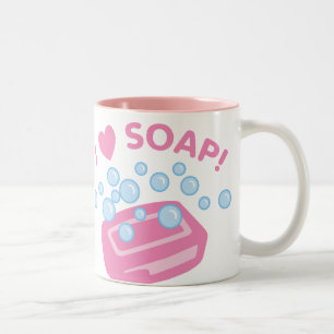Caneca De Café Em Dois Tons Eu Adoro Sabão