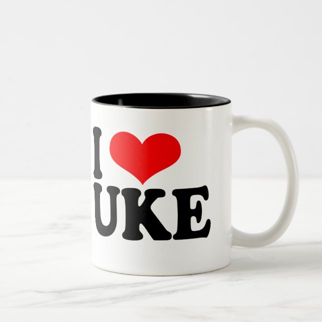 Caneca De Café Em Dois Tons Eu Adoro Ukulele Mug (Direita)