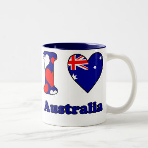 Caneca De Café Em Dois Tons Eu amo a Austrália
