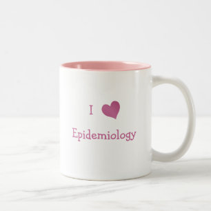 Caneca De Café Em Dois Tons Eu amo a epidemiologia