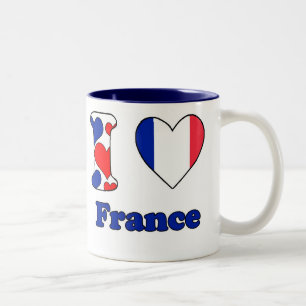 Caneca De Café Em Dois Tons Eu amo a França