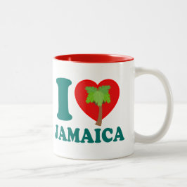 Caneca De Café Em Dois Tons Eu amo a Jamaica