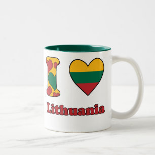 Caneca De Café Em Dois Tons Eu amo a Lituânia