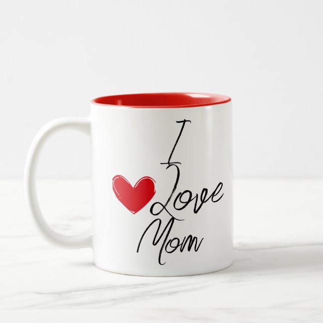 Caneca De Café Em Dois Tons Eu amo a mãe (Esquerda)