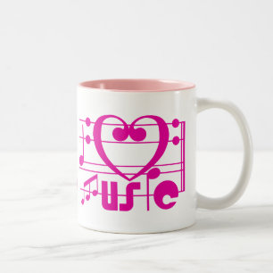 CANECA DE CAFÉ EM DOIS TONS EU AMO A MÚSICA