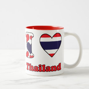 Caneca De Café Em Dois Tons Eu amo a Tailândia