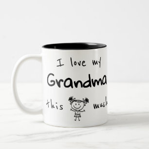 Caneca De Café Em Dois Tons Eu Amo a Tipografia da Minha Avó Nomeada Menina Gr