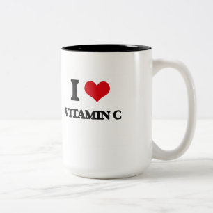 Caneca De Café Em Dois Tons Eu amo a vitamina C
