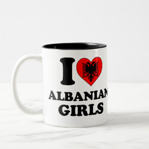 Caneca De Café Em Dois Tons Eu amo albanesas