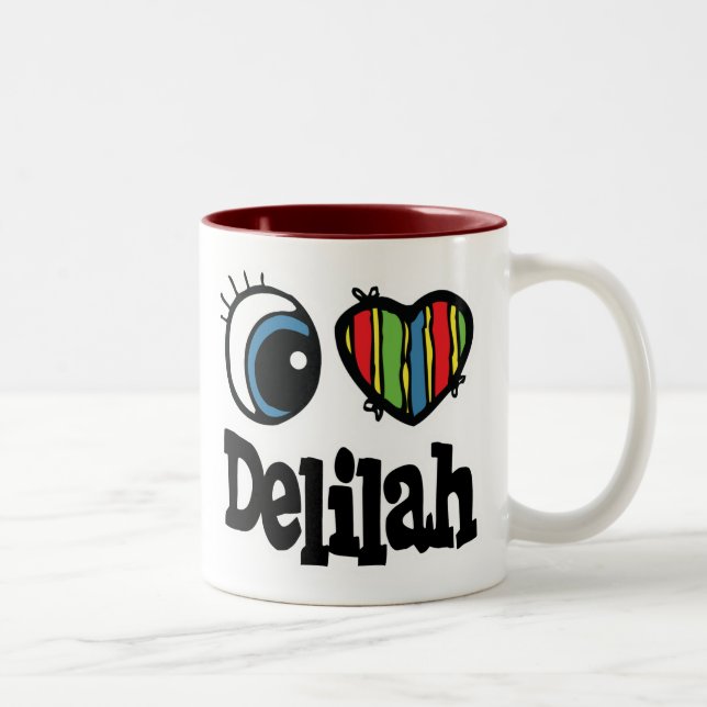 Caneca De Café Em Dois Tons Eu Amo (Amo) Delilah (Direita)
