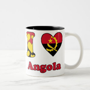 Caneca De Café Em Dois Tons Eu amo Angola