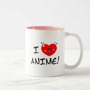 Caneca De Café Em Dois Tons Eu Amo Anime