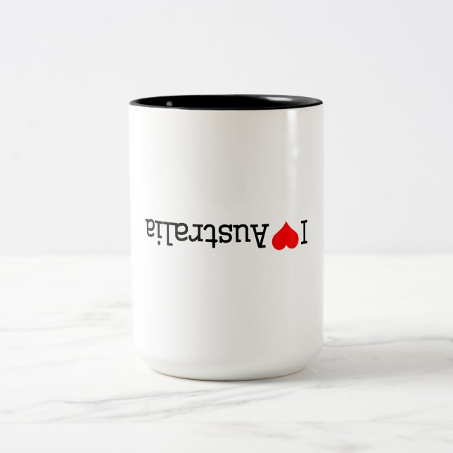 Caneca De Café Em Dois Tons Eu Amo Austrália (Centro)