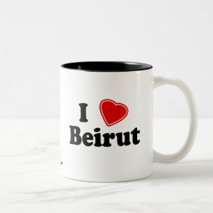 Caneca De Café Em Dois Tons Eu amo Beirute