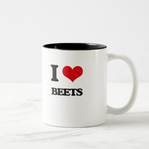 Caneca De Café Em Dois Tons Eu amo beterrabas