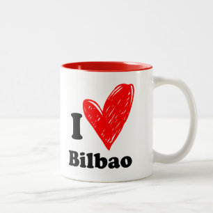 Caneca De Café Em Dois Tons Eu amo Bilbao