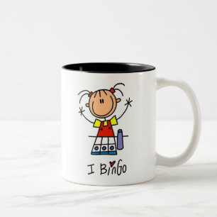 Caneca De Café Em Dois Tons Eu Amo Bingo