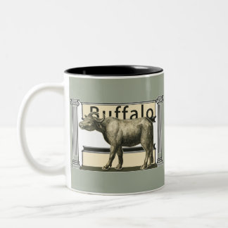 Caneca De Café Em Dois Tons Eu amo búfalo animal