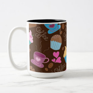 Caneca De Café Em Dois Tons Eu Amo Café Doces E Tratam Mug