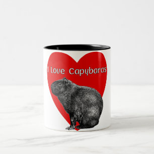 Caneca De Café Em Dois Tons Eu Amo Capybara Mugs