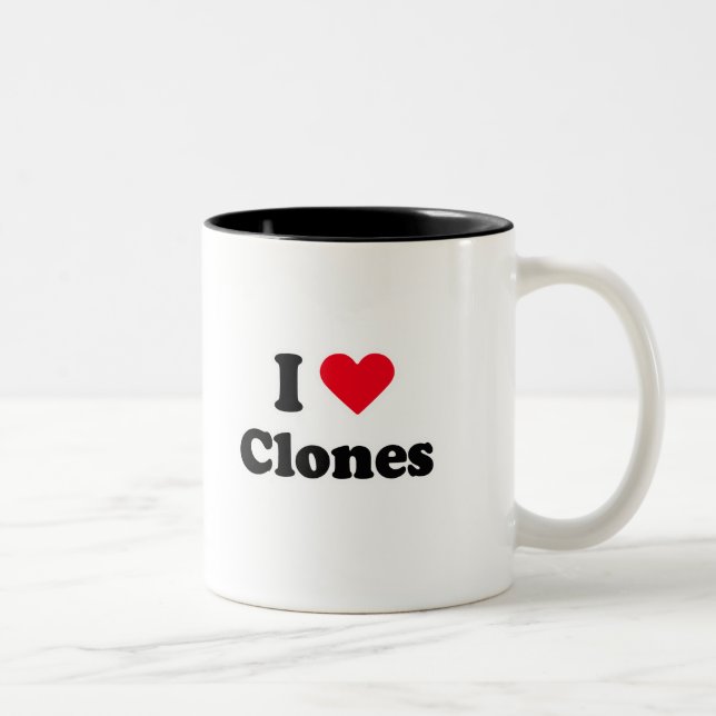 Caneca De Café Em Dois Tons Eu amo clone (Direita)