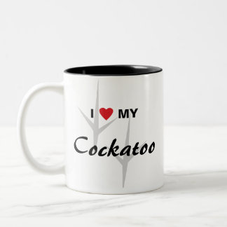 Caneca De Café Em Dois Tons Eu amo (coração) meu design de trilhas do pássaro