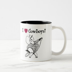Caneca De Café Em Dois Tons Eu Amo Cowboys