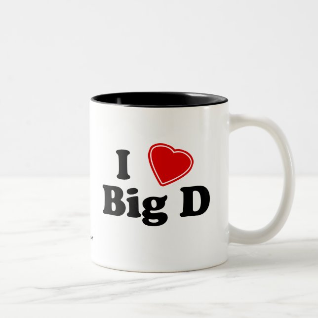 Caneca De Café Em Dois Tons Eu amo D grande (Direita)