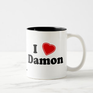 Caneca De Café Em Dois Tons Eu amo Damon