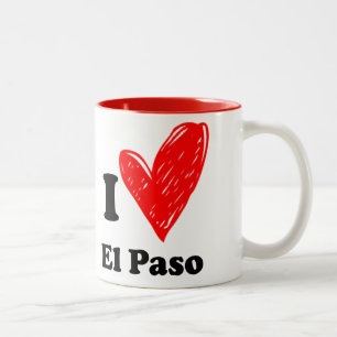 Caneca De Café Em Dois Tons Eu amo El Paso