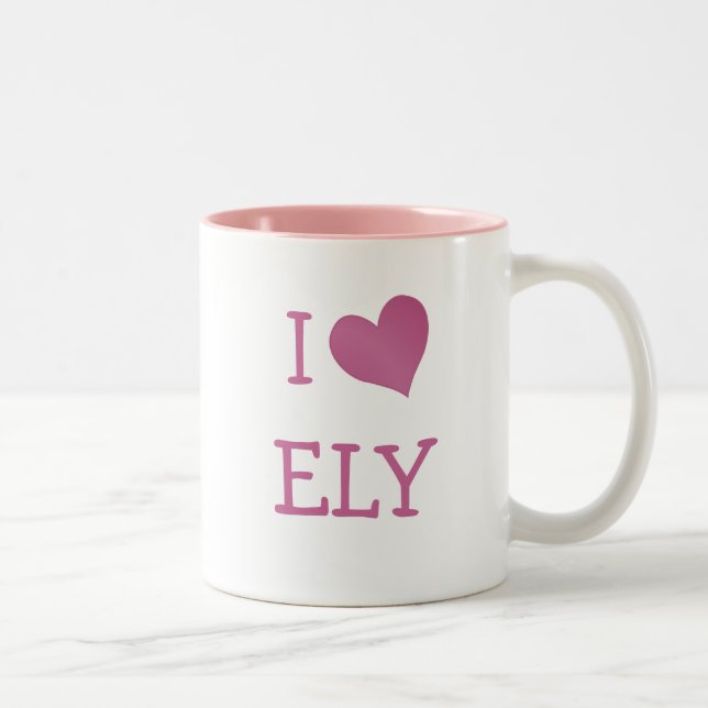 Caneca De Café Em Dois Tons Eu Amo Ely (Direita)