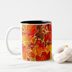 Caneca De Café Em Dois Tons Eu amo Fall