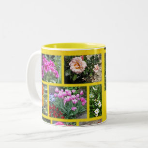Caneca De Café Em Dois Tons Eu amo flores