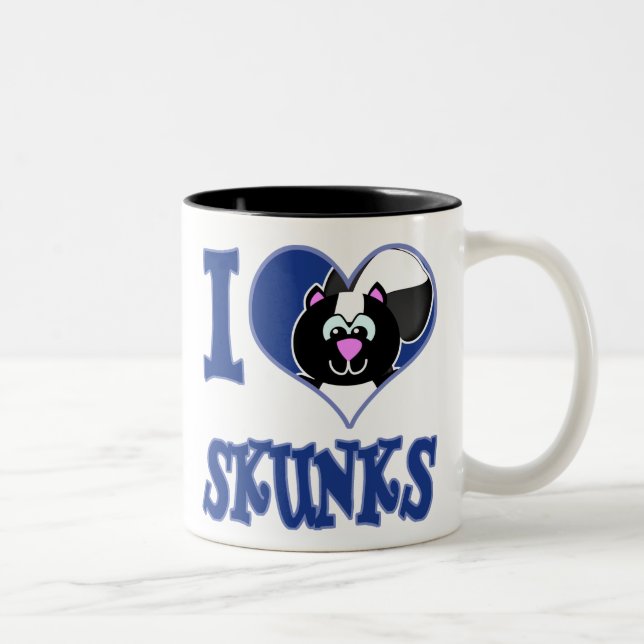 Caneca De Café Em Dois Tons Eu amo gambás (Direita)