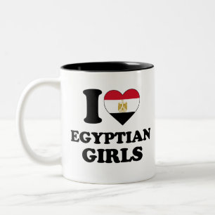 Caneca De Café Em Dois Tons Eu amo garotas egípcias