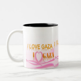 Caneca De Café Em Dois Tons Eu amo Gaza