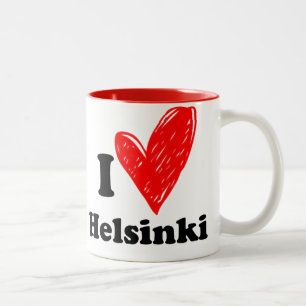 Caneca De Café Em Dois Tons Eu amo Helsinki