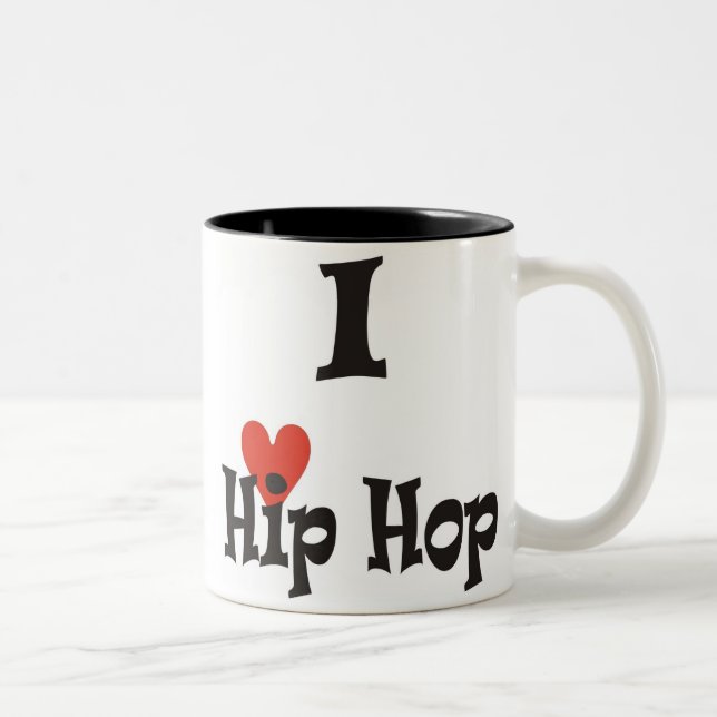 Caneca De Café Em Dois Tons Eu Amo Hip Hop Mug (Direita)
