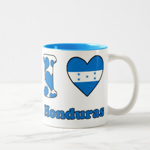 Caneca De Café Em Dois Tons Eu amo Honduras
