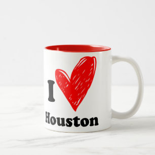Caneca De Café Em Dois Tons Eu amo Houston