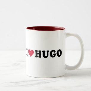 CANECA DE CAFÉ EM DOIS TONS EU AMO HUGO