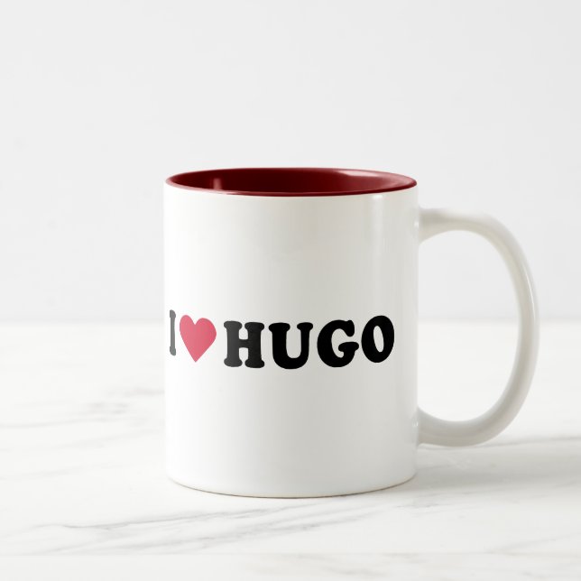 CANECA DE CAFÉ EM DOIS TONS EU AMO HUGO (Direita)