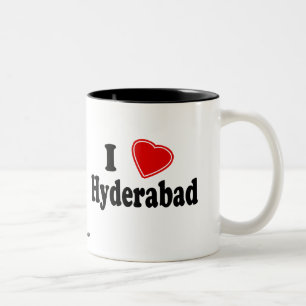 Caneca De Café Em Dois Tons Eu amo Hyderabad