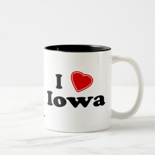 Caneca De Café Em Dois Tons Eu amo Iowa