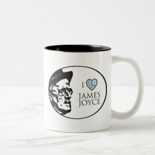 Caneca De Café Em Dois Tons Eu amo James Joyce