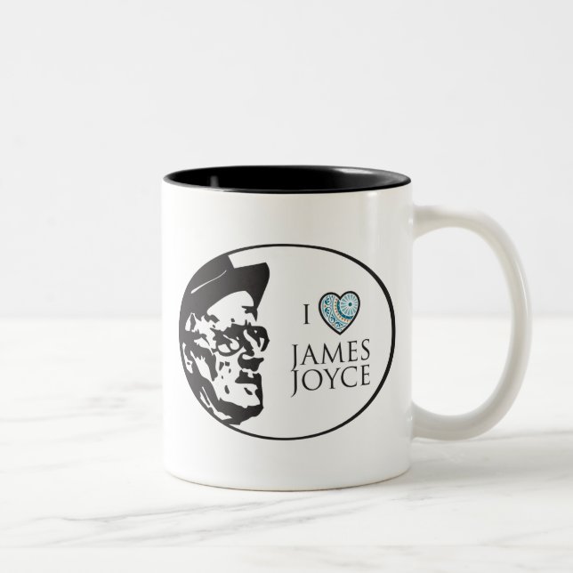 Caneca De Café Em Dois Tons Eu amo James Joyce (Direita)