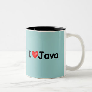 Caneca De Café Em Dois Tons Eu amo Java